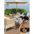 thumbnail image 4 of Outdoor Tablecloth with Umbrella Hole and Zipper, Fall Pumpkins Rectangle Table Cloth 60x84 Inch Waterproof Tablecloth, Thanksgiving Turkey Autumn Leaves Birds Black Picnic Table Cover for Patio, 4 of 7