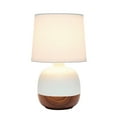 thumbnail image 2 of Simple Designs LT2078-DWW Petite Mid Century Table Lamp, Dark Wood & White, 2 of 6