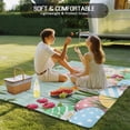 thumbnail image 4 of Easter Bunny Outdoor Rug for Patio/Deck/Porch, Non-Slip Large Area Rug 5 x 8 Ft, Spring Watercolor Eggs Flower Wood Grain Teal Indoor Outdoor Rugs Washable Area Rugs, Camping Rug Carpet Runner, 4 of 8