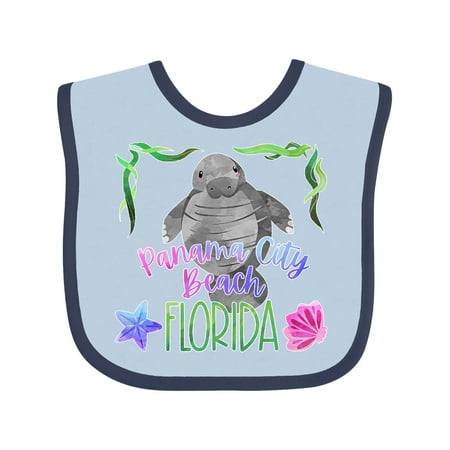 

Inktastic Panama City Beach Florida Cute Swimming Manatee Gift Baby Boy or Baby Girl Bib