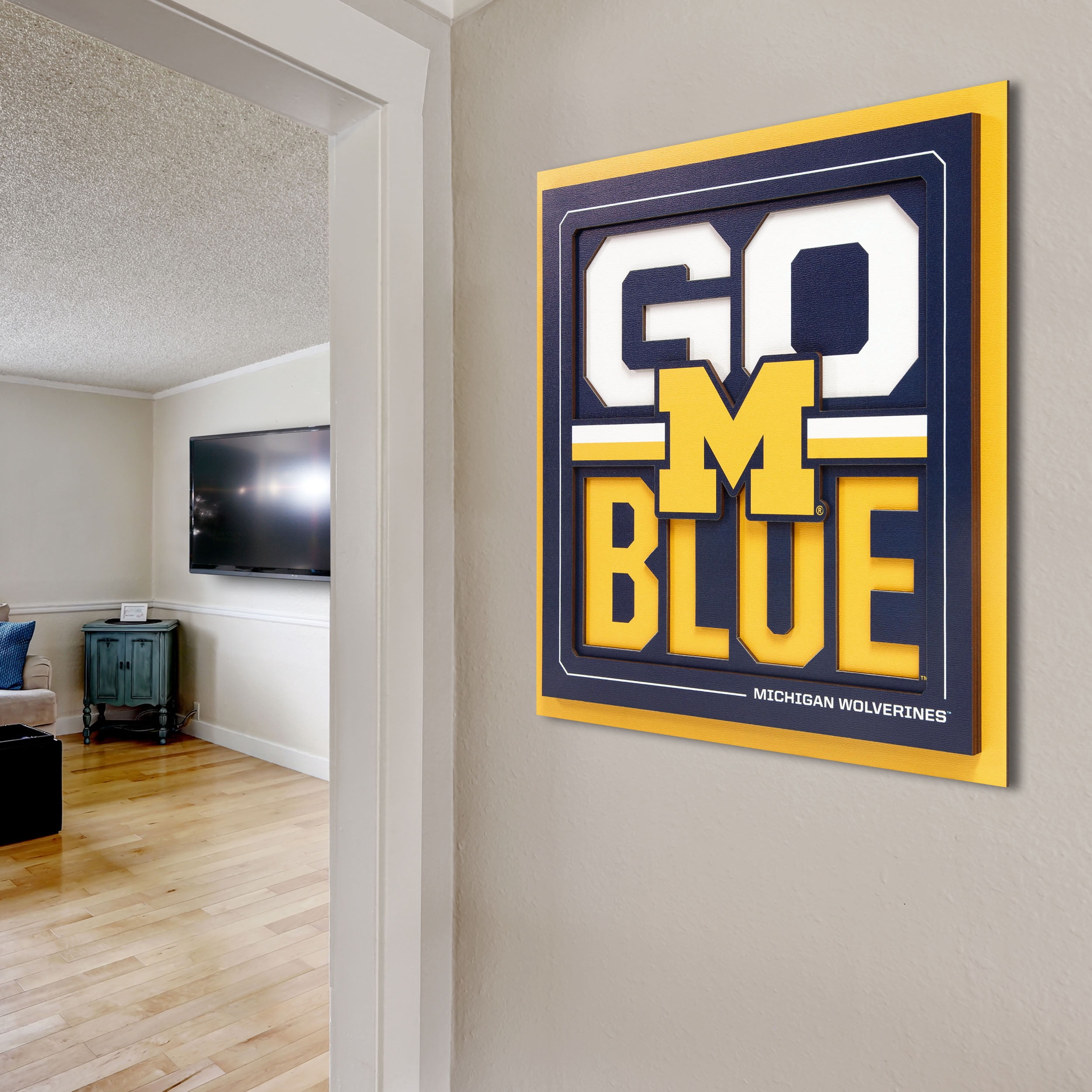 IDNA Michigan Wolverines 12" x 12" Slogan Series 3D Wall Art