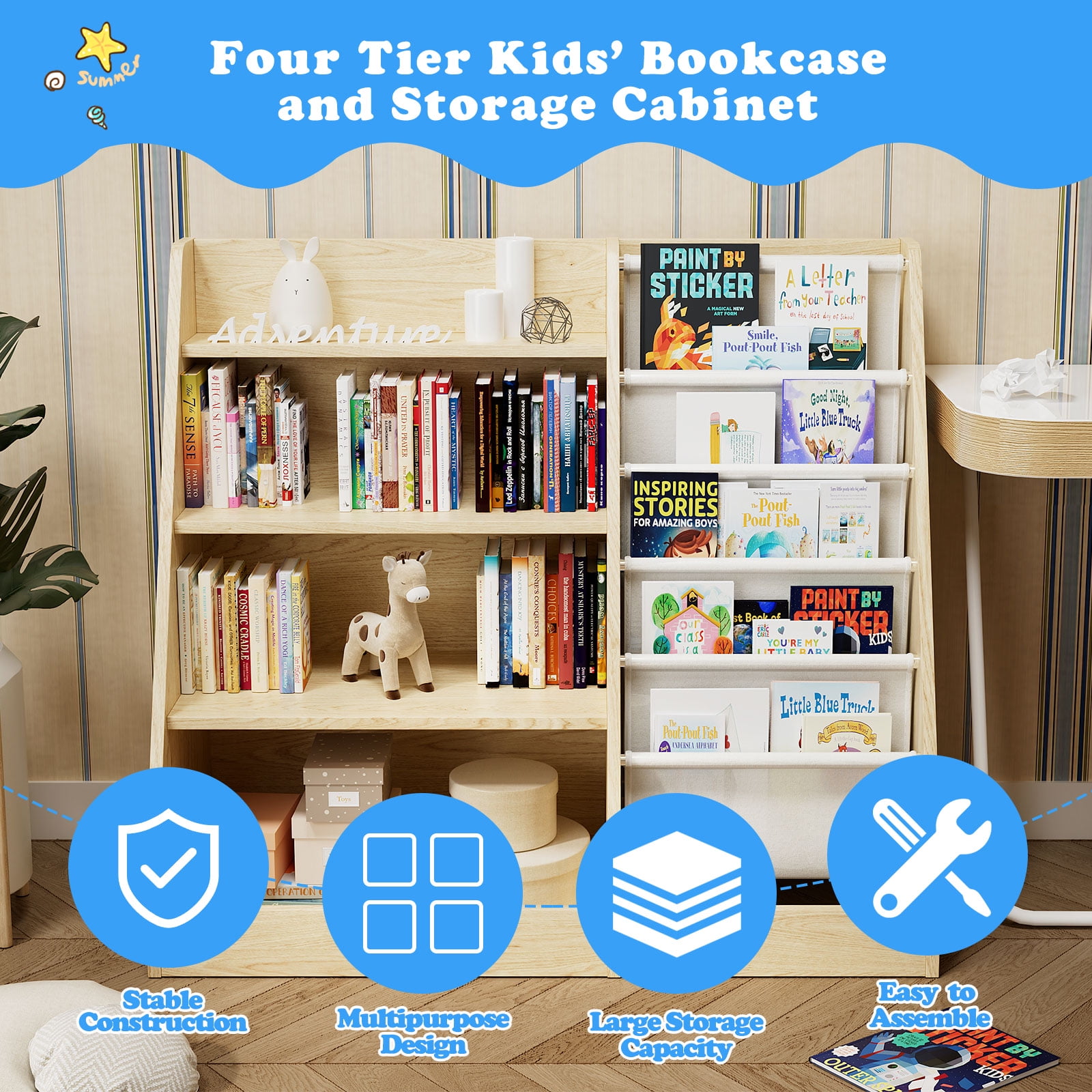 Kids 4 tier deals organizer