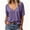 Purple, variant on Deep V-neck Women Short Sleeved Casual Solid Colro T-shirt Tops