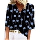 thumbnail image 1 of Blusa de manga corta con estampado de moda para mujer con cuello en V y tops casuales de talla grande Fridja  zx4060, 1 of 8