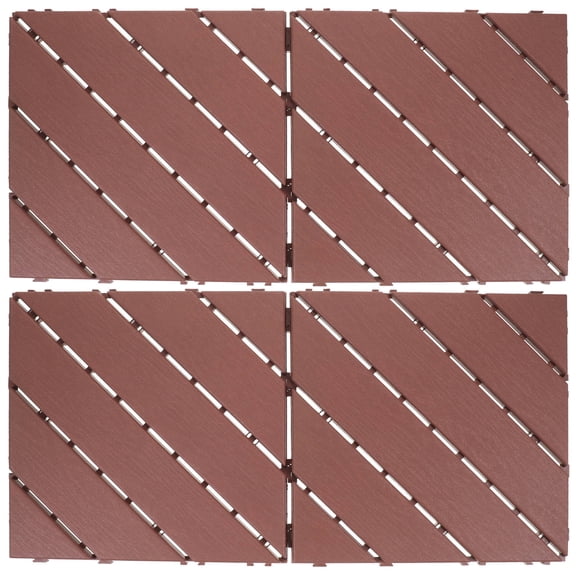 Mobutofu 4-Pack Backyard Deck Tiles 9.82x9.82in Water Permeable Outdoor Patio Garden Flooring for Homeowners