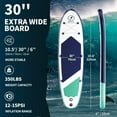 thumbnail image 6 of LHBcraft Inflatable Stand Up Paddle Board with SUP Accessories and Backpack Paddle Boards for Adults. Non-Slip Deck, Wide Stance, Bottom Fin, Double Action Pump, 6 of 7