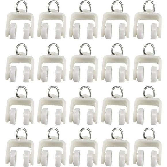 Curtain track plastic double wheel bracket curtain track sliding slide for window shower curtain track 13 mm diameter mm diameter 30 pieces Curtain track plastic double wheel bracket curtain track s