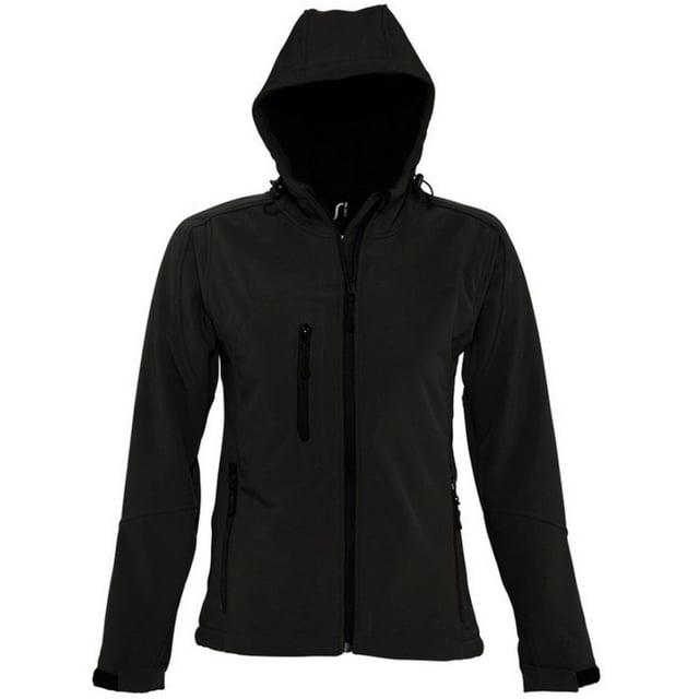 SOLS Womens Replay Hooded Soft Shell Jacket (Breathable, Windproof And Water Resistant)