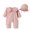 Pink, variant on Generic Clearance Clothing Quick Drying Jumpsuit for Kids Babys Girls Solid Spring Winter Long Sleeve Button Romper Jumpsuit Hat Clothes for Fashion Casual Breathable (0-3 Months,Pink)