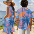 thumbnail image 4 of KUIFORTI Couple Matching Outfits Sunset Palm Tree Matching Vacation Outfits for Couples Spring Boho Maxi Dress Loose Cut Soft and Comfortable Lightweight with Soft Fabric, 4 of 6