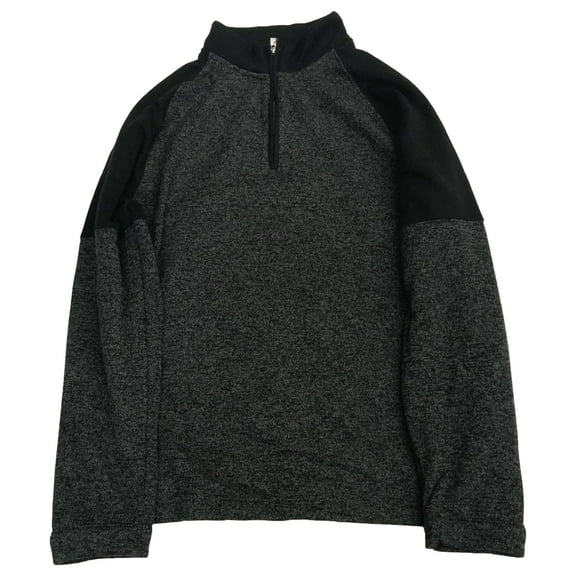 Van Heusen Mens Dark Iron Black Quarter Zip Mock Neck Sweatshirt Jacket XX-Large