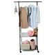 thumbnail image 4 of Perchero 2 en 1 con cesta metálica de 2 niveles, carrito de almacenamiento con ruedas, organizador de ropa, perchero con ruedas, para el hogar, dormitorio, lavandería, espacio pequeño, entrada., 4 of 7