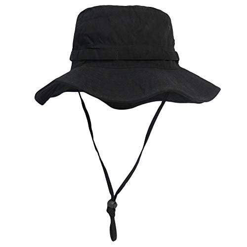 Phaiy Bucket Hat Wide Brim UV Protection Sun Hat Boonie Hats Fishing Hiking  Safari Outdoor Hats for Men and Women Black - Walmart.com