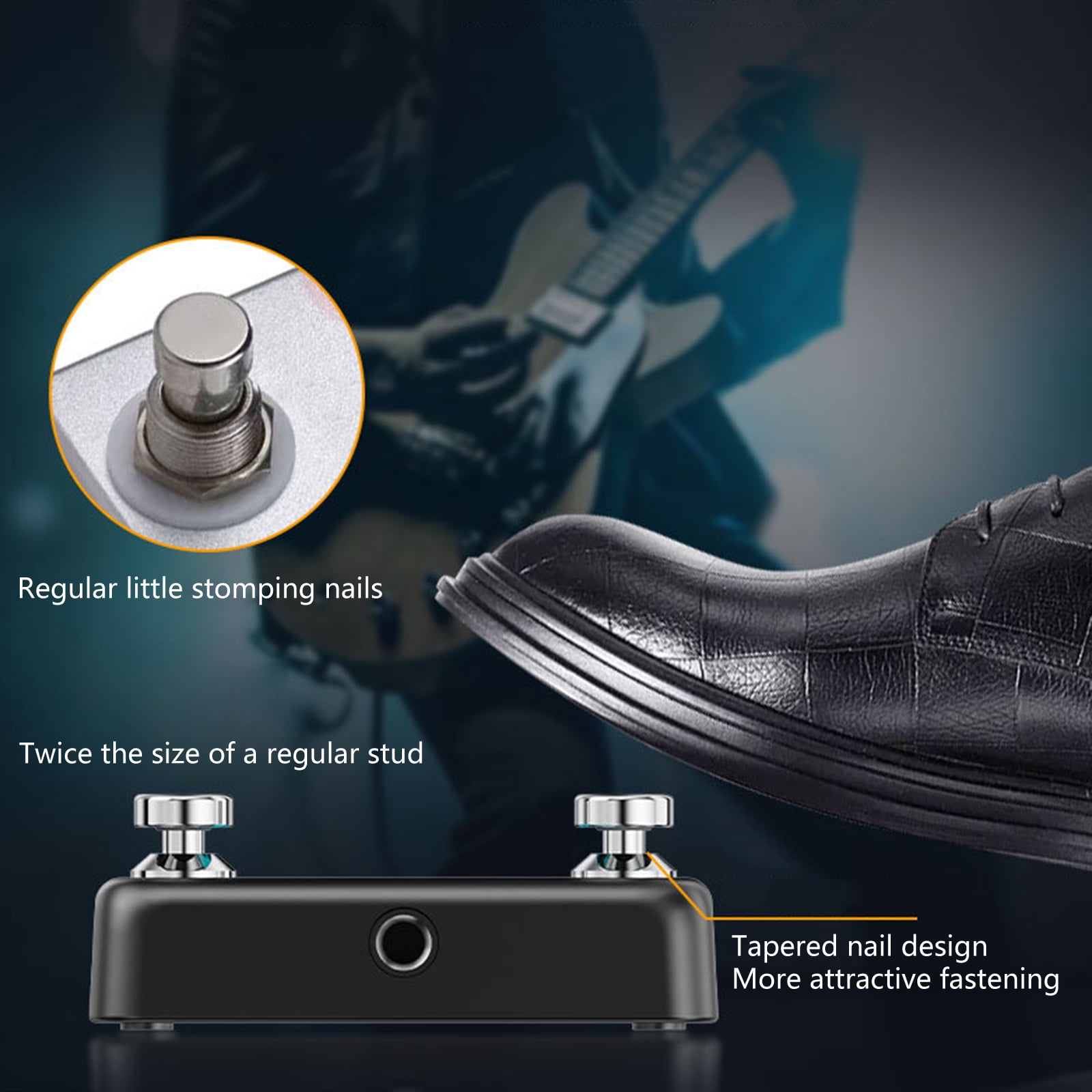 Durability Guitar Pedal with Double Step Nails Electric Guitar Effect Loop Pedal for Stage Performances and Studio Use