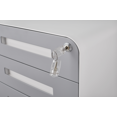 thumbnail image 5 of 3 Drawer Metal File Cabinet with Locking Wheels, Anti-Tilt Design for Home Office, Lockable Mobile Storage for A4/Legal/Letter Files, White+Gray, 5 of 9