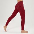 thumbnail image 2 of COMVALUE Workout Cargo Leggings with Pockets for Women Hidden Scrunch Butt Lifting Leggings Gym Yoga Pants Brick Red for Size M, 2 of 9