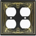 thumbnail image 3 of Metal Light Switch Plate Cover Elegant Victorian Black Yellow Frame FRA058, 3 of 13