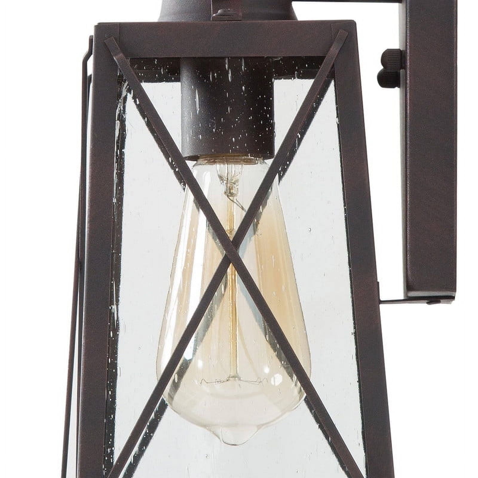 LNC 1-Lgiht Black Modern Rustic Outdoor Wall Sconce/ Glass Bronze Finish