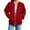 Red, variant on Hrsba Womens Sweatshirts Blouse Coat Womens Pocket Shirt Solid Color Long Sleeve Zip Pocket Outerwear Jacket for Winter Fall