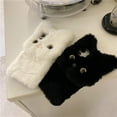 thumbnail image 6 of Plush Case Apply to iPhone 15, Cute 3D Cartoon Fur Cat Design Warm Fluffy Back Cover Soft Silicone Bumper Shockproof Protective Case Cat Black for iPhone 15, 6 of 14