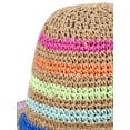 thumbnail image 3 of No Boundaries Straw Bucket Hat, Natural Rainbow Stripe, Women's, 3 of 3
