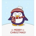 thumbnail image 3 of Ambesonne Christmas Duvet Cover Set, Xmas Penguin on Snow Dune, 2-Calking, Pale Blue Quartz, 3 of 7