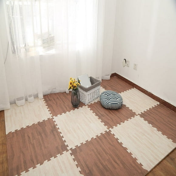 Alfombrilla de espuma con vetas de madera para suelo, alfombrilla para escalar, para el hogar, sala de estar, rompecabezas, alfombrilla para gatear, alfombrilla de espuma