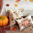 thumbnail image 3 of Fall Pillow Covers 18x18 inch Set of 2 Pumpkin Flower Butterfly Decorative Throw Pillow Covers Autumn Thanksgiving Farmhouse Decoration for Home Couch, 3 of 6