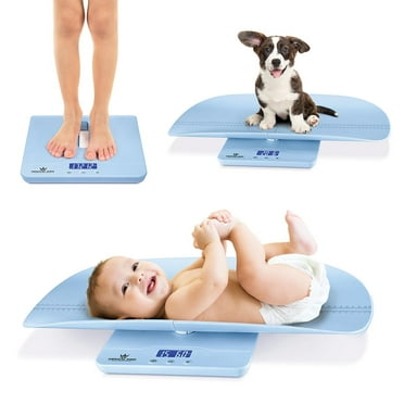 Digital Baby Scale - Multi-Function Infant Scale, Toddler Scale & Pet Scale with Collapsible Weighing Tray - Hold Function, 4 Weighing Modes, Backlit LCD Display, Auto-Off, 220 lbs Max Medical King