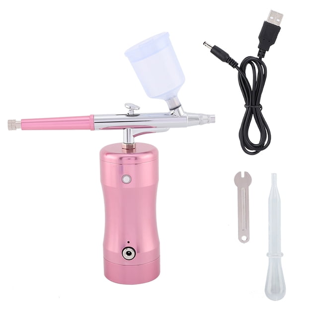 Bomba G12 de 0,3 mm, mini kit de aerógrafo de 20 cc, juego de aerógrafo en aerosol, herramienta de pintura artística (rosa)