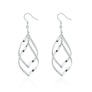 Sterling Silver Interlocking Diamond Spirals Earrings