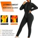 thumbnail image 4 of Traje de Sauna para mujer, traje para correr, Fitness, sudoración, aumento de pecho, ropa moldeadora adelgazante, cuello con cremallera, soporte, sudor caliente, 4 of 5