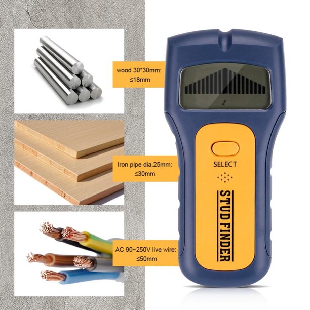 1pc Stud Wood Wall Center Finder Scanner Lcd Metal Ac Live Wire Detector Tool Handheld Stud Detector Wood Scanner