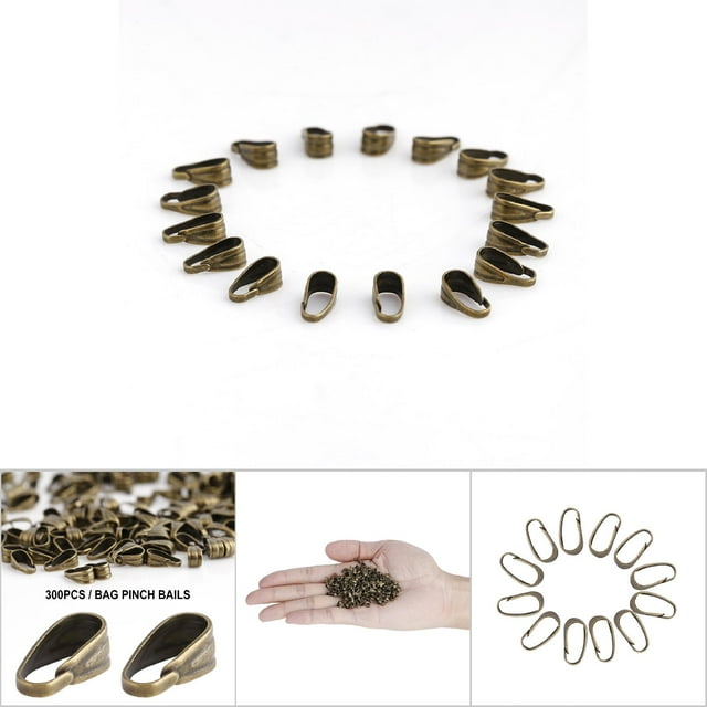 Pinch Clips, 3Colors Jewelry Findings Alloy Bails Clasps Snap Pendant Bails For Jewelry For Bracelet For Necklace For Earring