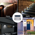 thumbnail image 5 of Paquete de 6 luces LED solares de acero inoxidable para exteriores, modernas para cubiertas, escaleras, patios y jardines, 5 of 5