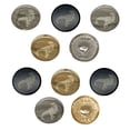 thumbnail image 1 of Tyrannosaurus Rex Dinosaur Roaring Set of 10 Metal 0.6" (15mm) Sewing Shank Round Buttons - Black Color, 1 of 5