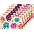 thumbnail image 5 of EREHome Colorful Cute Skull Placemat Plate Holder Set of 6, Table Mats Protector 12x18 inch, 5 of 5