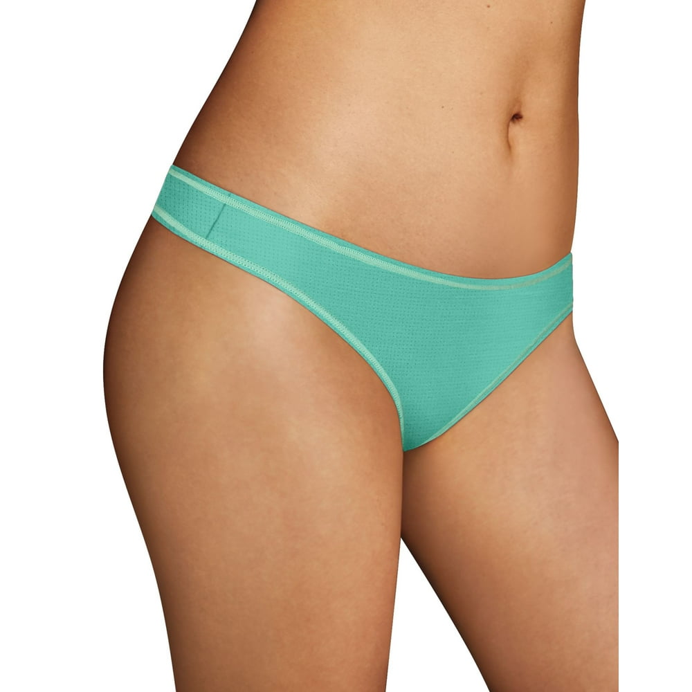 Maidenform Maidenform Womens Sport Thong, 6, Windy Spring Blue/Mint