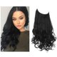 thumbnail image 5 of Extensiones de cabello largo, rizado y ondulado, ajustables, sintéticas, con alambre invisible y color negro., 5 of 5