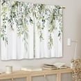 thumbnail image 3 of Eucalyptus Green Leaves Kitchen Curtains Botanical Floral Plant Small Short Cafe Window Curtains Flower Herb Rod Pocket Bathroom Window Drapes Treatment Tier Curtains 2 Panels (26x36 Inch), 3 of 6