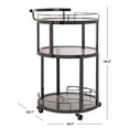 thumbnail image 2 of Safavieh Tio 3 Tier Modern Glam Round Bar Cart with Wine Rack, 2 of 8