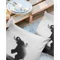 thumbnail image 2 of Pack of 2 Outdoor Pillow Covers, Standing Elephant Sunset Black White Silhouette Waterproof Square Throw Pillowcase Cushion Decorative Pillow Covers for Couch Patio Tent, 16x16 in, 2 of 6