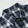 thumbnail image 4 of Men's Brushed Plaid Shirt Plus Size Slim Fashionable Polyester Long Sleeved Casual Button Down, 4 of 6