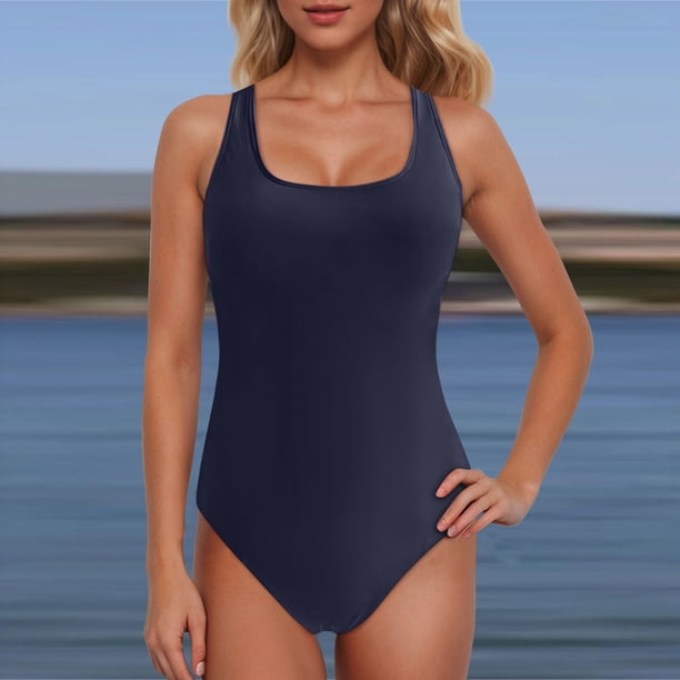 WILLBEST Traje de Baño Corto para Mujer, Traje de Baño deportivo con Espalda 2025 y Bloques de Color 3576