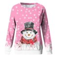 thumbnail image 3 of Byoo Little Girls Christmas Sweatshirt Snowman Print Round Neck Long Sleeved Casual Soft Pullover Top for Children Xmas Shirt, 3 of 3