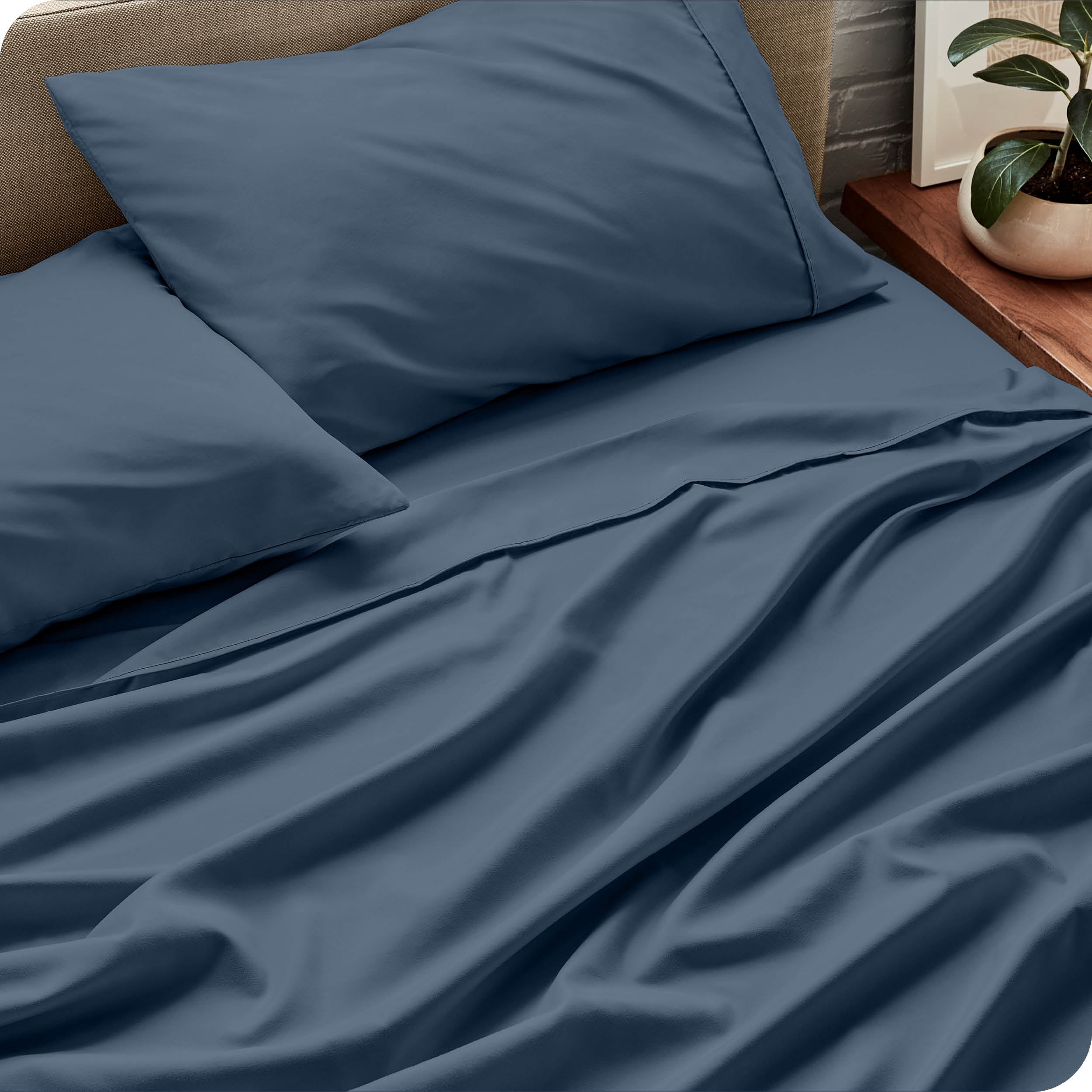 Bare Home Bering Sea Microfiber Sheet Set, Wrinkle Resistant, Deep Pocket, Queen