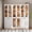 White, variant on RichYa 2Pcs Tall Kitchen Pantry Cabinet with LED Light,Arched Glass Doors Storage Cabinet,5 Tier Display Cabinets for Dining Living Room,White(AA)