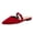 Red, variant on Elegant Pointed Toe Single Buckle Mule Slides for Women Soft Suede Slip On Flat Sandals Closed Toe Casual Slippers for Everyday and Office Wear