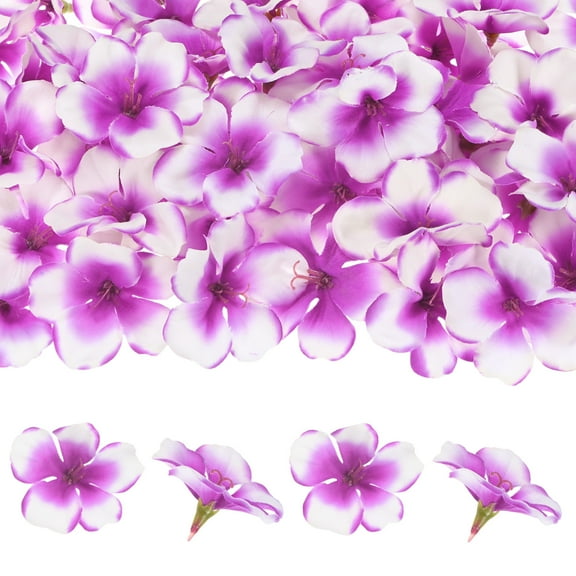 Uxcell 50-Pack Artificial Orchid Flower Heads, 2.17"/ 5.5cm Fake Orchid Flowers Silk for DIY Crafts, Purple White