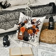thumbnail image 5 of Sm:)e Spooky Ghost Pumpkin Bat Spider Web Halloween Pillow Covers 18x18 Inch Set of 2, Cushion Covers for Sofa Home Decor, 5 of 6
